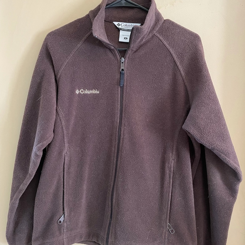 Brown Fleece Columbia Zip-Up